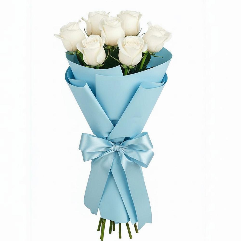 Букет 7 белых роз Проуд в Щеглово