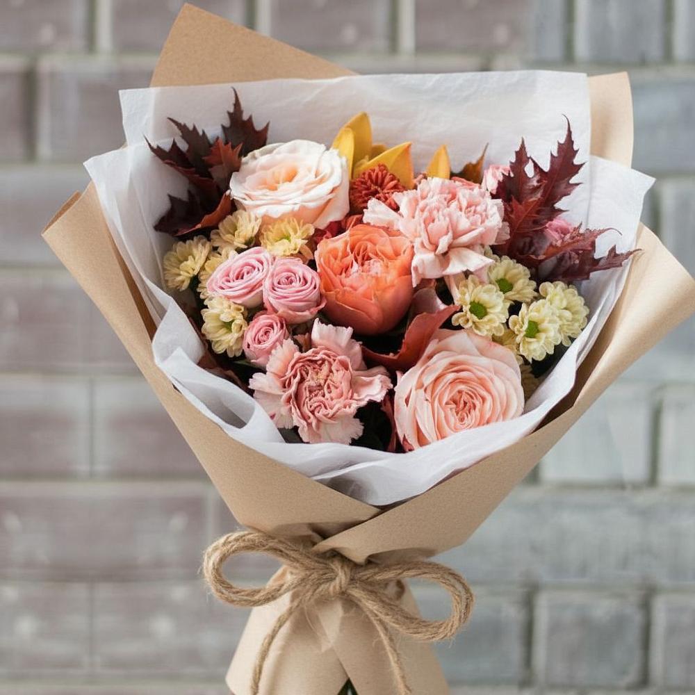 Букет цветов из: Гвоздики, Хризантемы и Розы в Щеглово