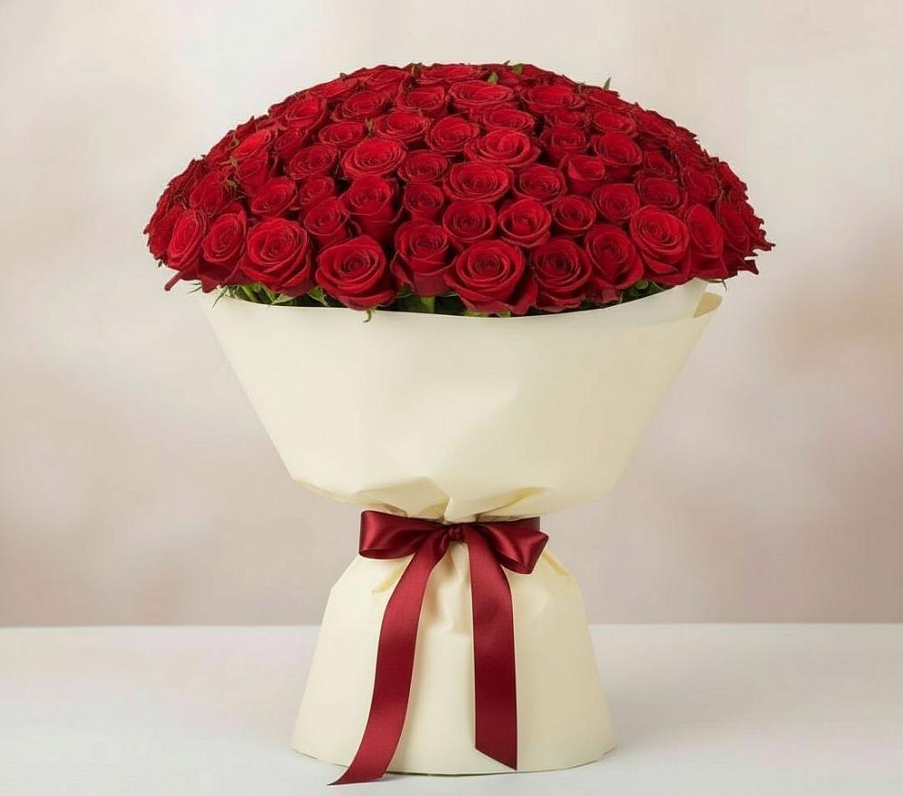 Букет 101 Красная роза Милано в Щеглово