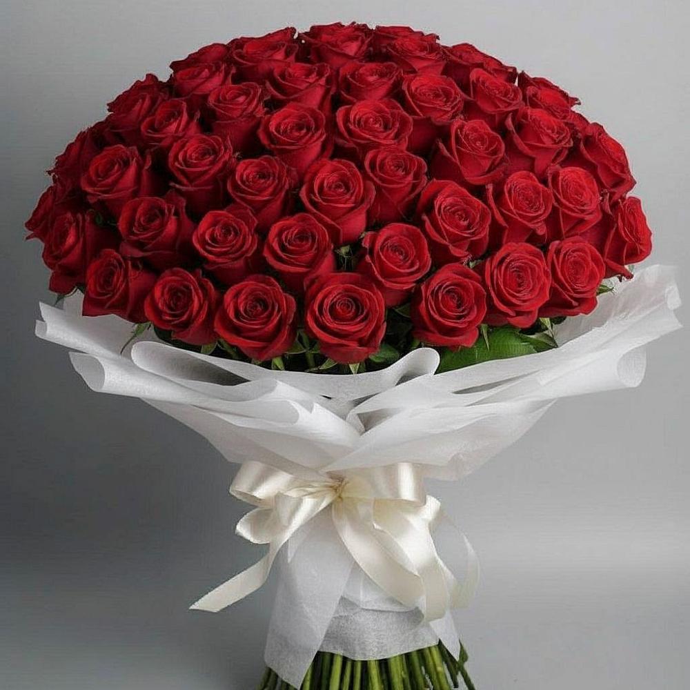 Букет 101 Красная роза Блэк Мэджик в Щеглово