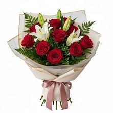 Букет цветов из:  Лилии и Розы в Щеглово