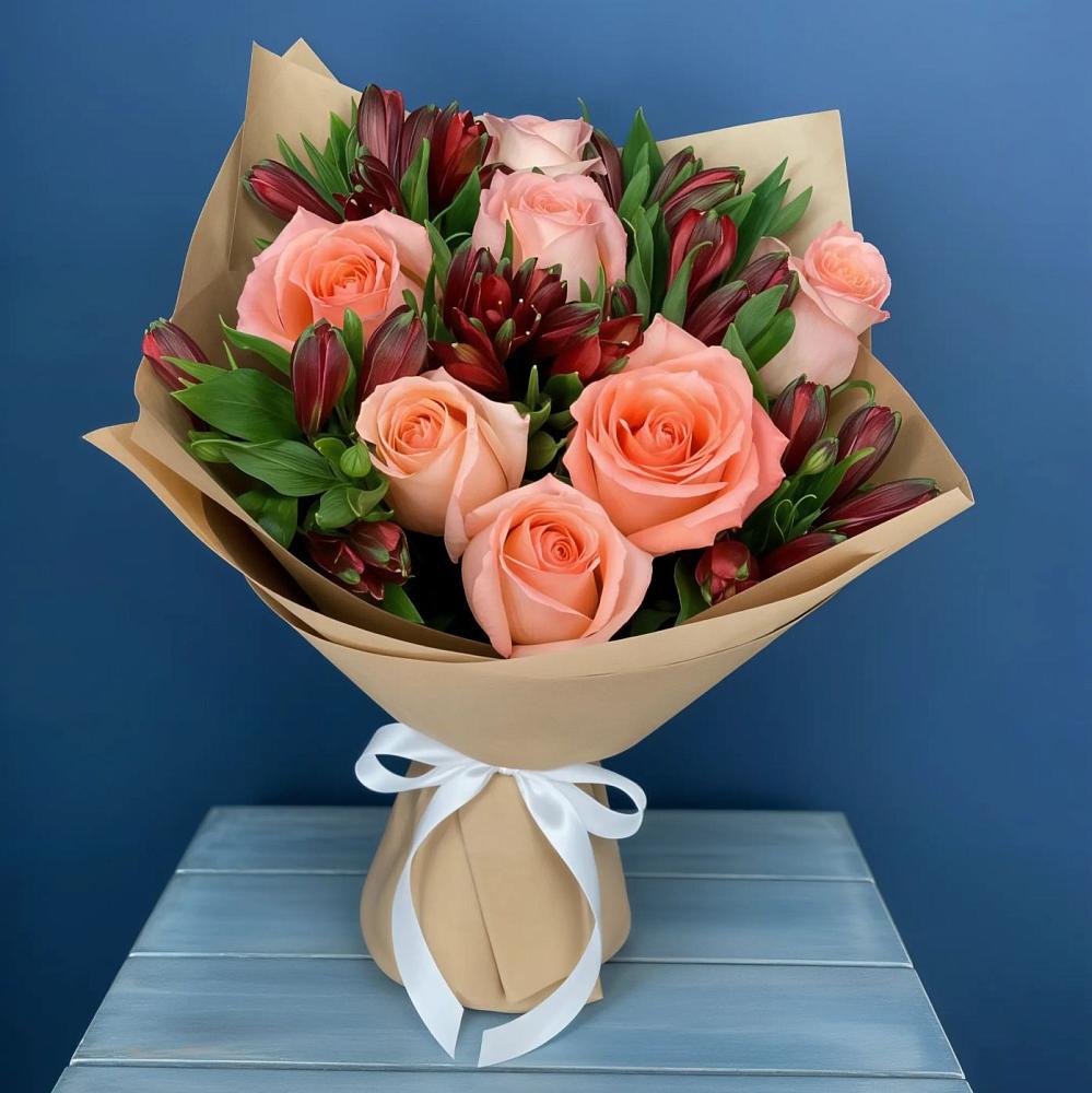 Букет цветов из: Розы и Альстромерии в Щеглово