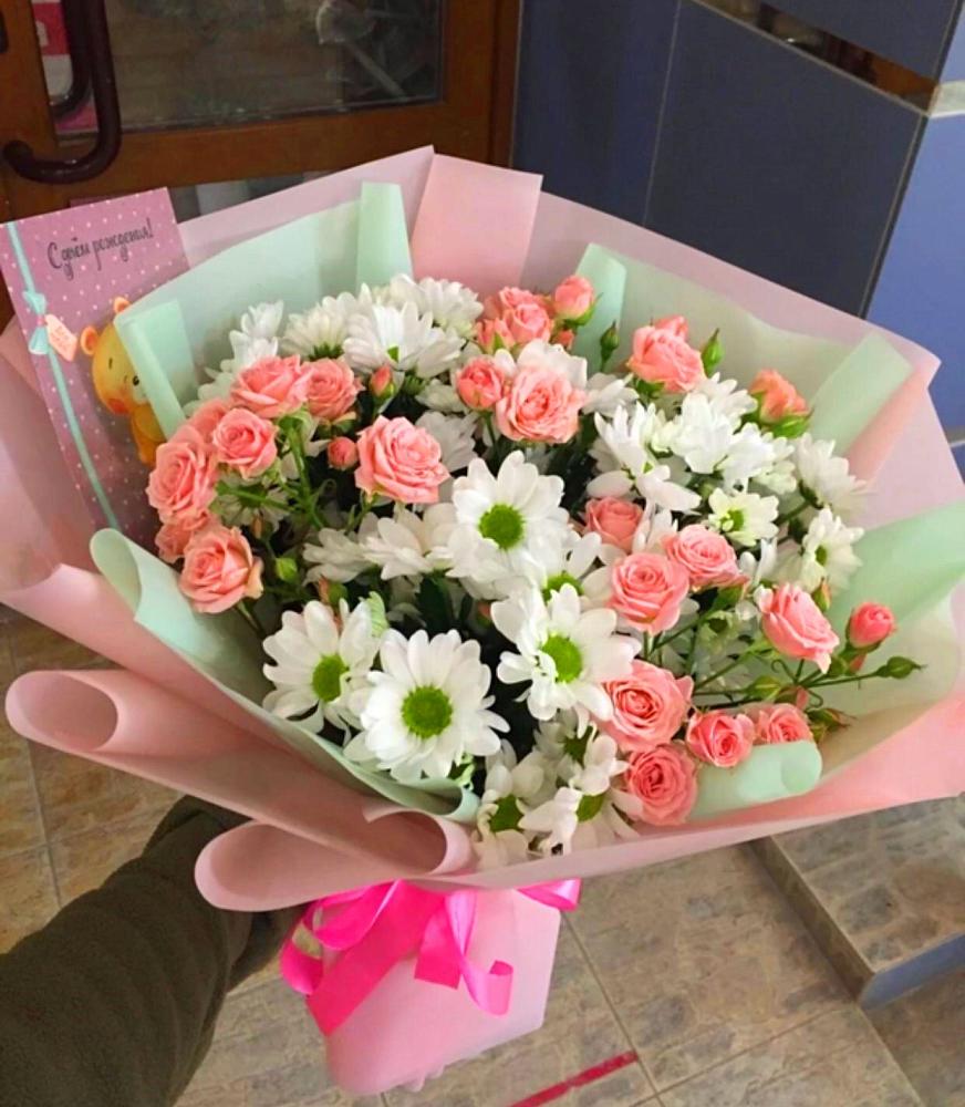 Букет цветов из: Розы и Хризантемы в Щеглово