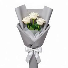 Букет 3 белые розы в Щеглово