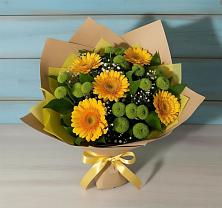 Букет цветов из:  Герберы и Хризантемы в Щеглово
