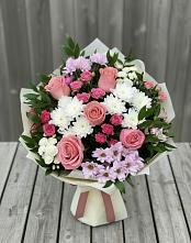 Букет цветов из:  Альстромерии, Гвоздики, Розы и Хризантемы #REPLACE_PRED# Щеглово