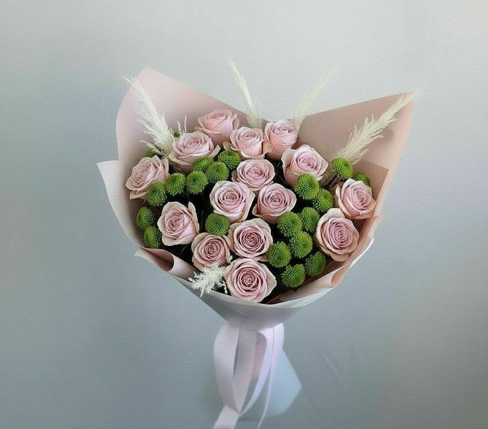 Букет цветов из: Розы и Хризантемы в Щеглово