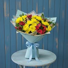 Букет цветов из:  Альстромерии и Хризантемы в Щеглово
