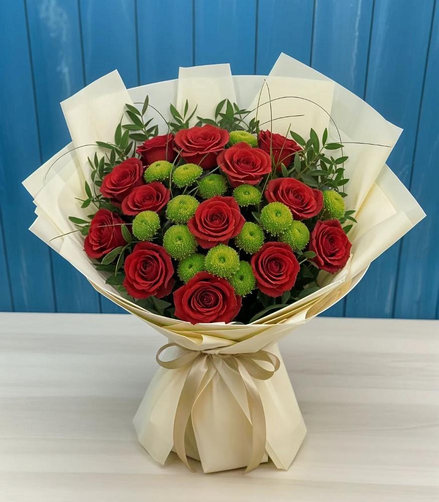 Букет цветов из: Розы и Хризантемы в Щеглово